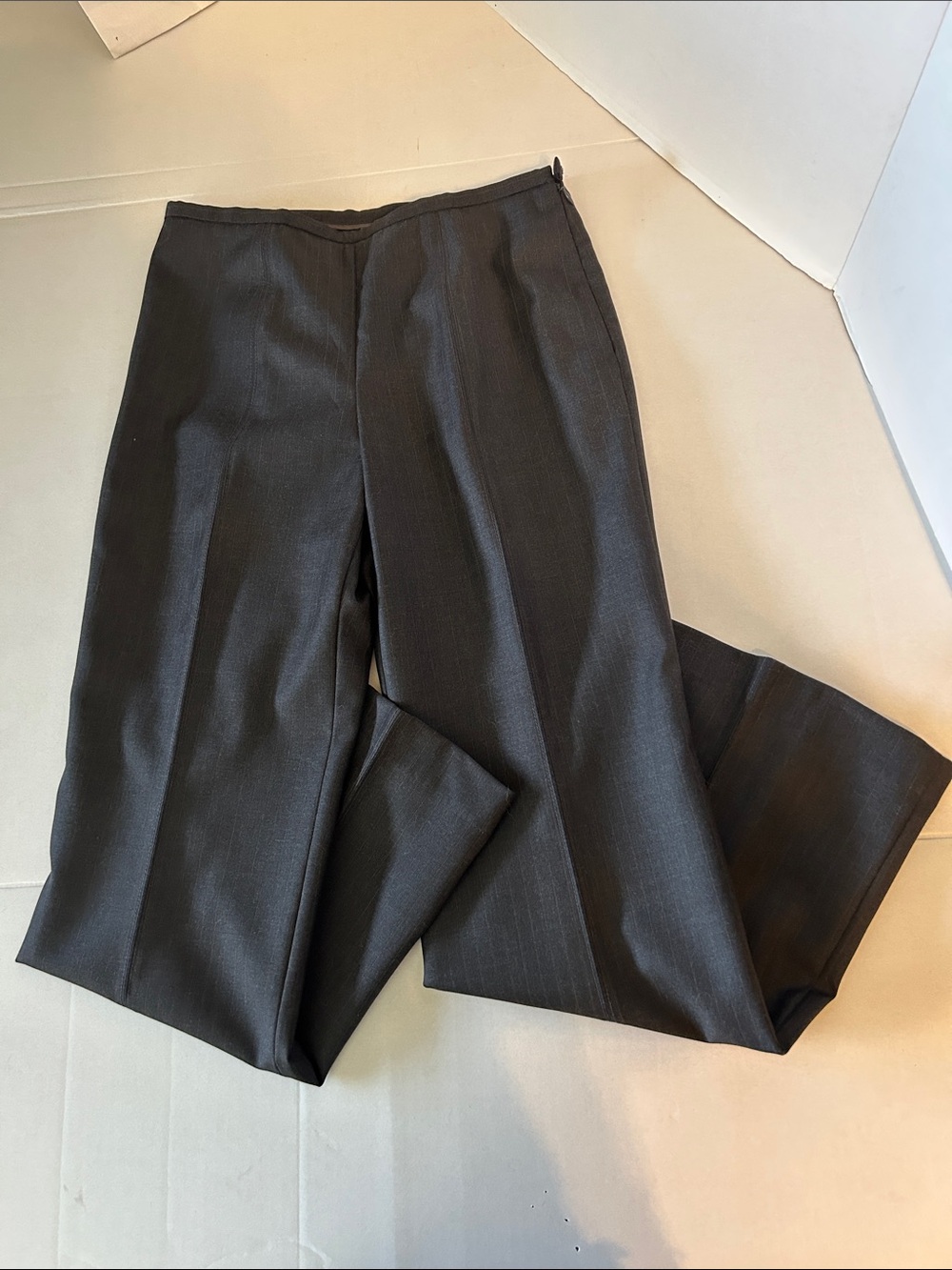 J.crew women’s wool creased flat front side zip fully lined trouser pant size p6